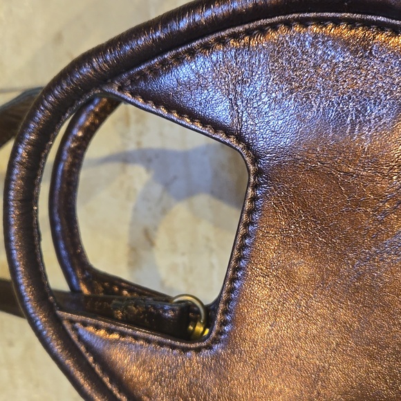 Anthropologie Metallic Copper Bronze 100% Sheep Leather Versatile Bag - Picture 5 of 10